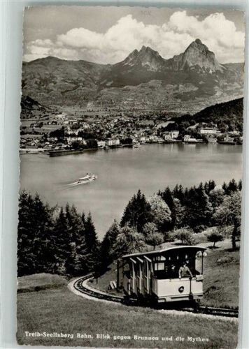 6377 Treib Seelisberg 1951 Foto AK Bergbahn Treib-Seelisberg