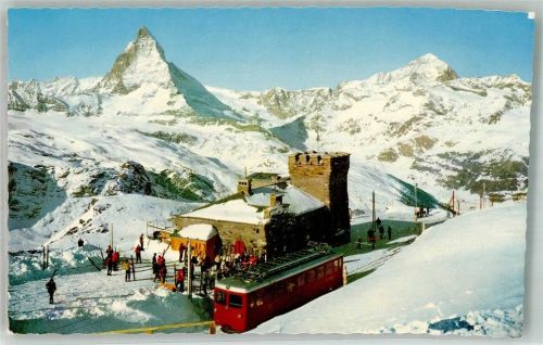3920 Zermatt Winter Bergbahn Bahnhof Matterhorn