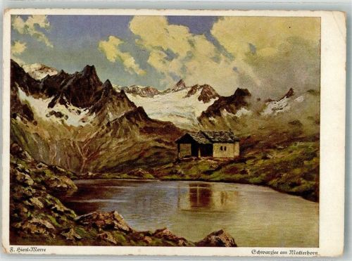 3920 Zermatt Künstlerkarte sign. Hienl-Merre Schwarzsee am Matterhorn Wiechmann Bildkarte