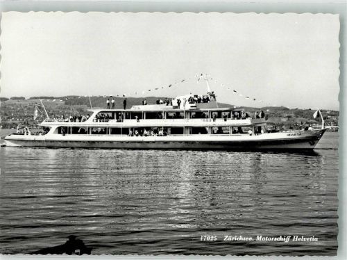 Zürich Motorschiff Helvetia Zürichsee Binnenschiff Foto AK