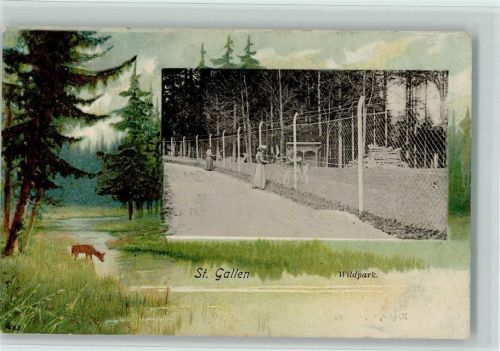 St. Gallen S. Gallo Wildpark - color und Lichtdruck Zoo 1904
