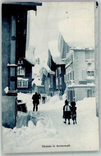 6490 Andermatt 1912 Winter Straße