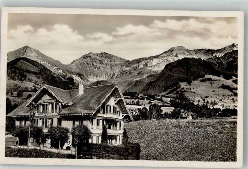 3703 Aeschi b. Spiez 1929 Foto AK Pension Alpenblick