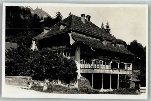 3764 Weissenburg 1934 Foto AK Hotel Pension