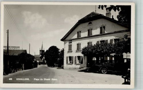 1040 Echallens Foto AK Feldpost Bttr.Mot.Can.Lourds 101 Place du Chavel Blanc