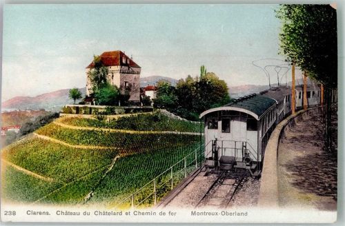 1815 Clarens Foto AK Bergbahn Schloss Montreux-Oberland