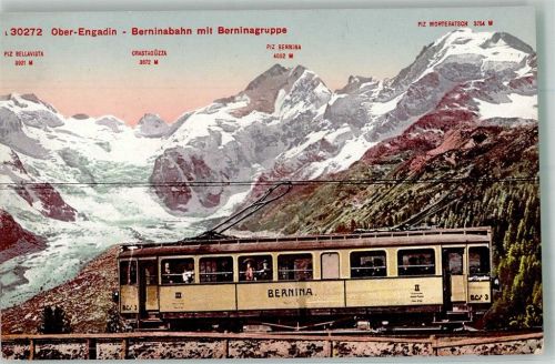Bernina Foto AK Bergbahn Berninabahn