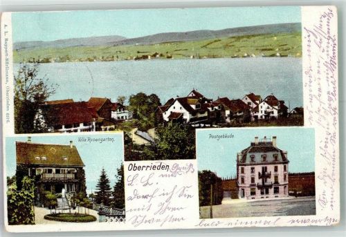 8942 Oberrieden 1903 Foto AK Postamt Villa Rosengarten