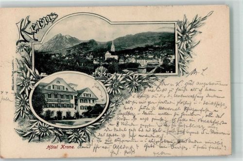 6064 Kerns 1899 Gebrauchsspuren Hotel Krone Kirche