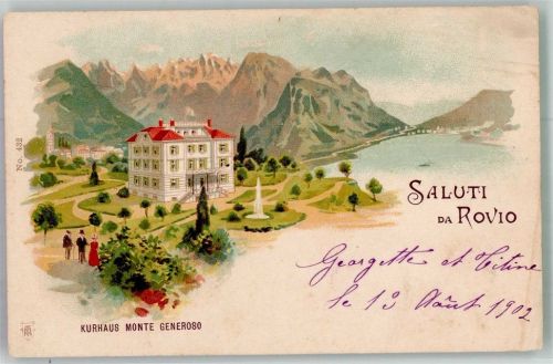 6821 Rovio 1902 Gebrauchsspuren Kurhaus Monte Generoso Lithographie