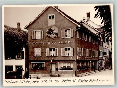 9500 Wil SG 1949 Foto AK Gasthaus und Metzgerei zum Ochsen
