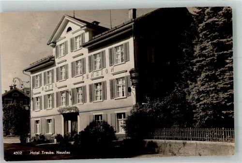 9650 Nesslau 1934 Foto AK Hotel Traube