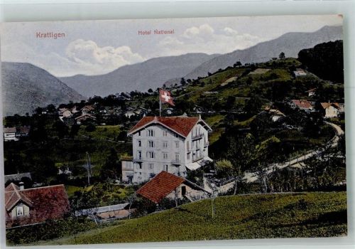 3704 Krattigen 1910 Foto AK Hotel National