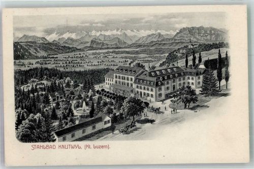 6213 Knutwil 1908 Foto AK Hotel Stahlbad