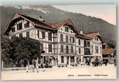 3770 Zweisimmen Foto AK Hotel Krone