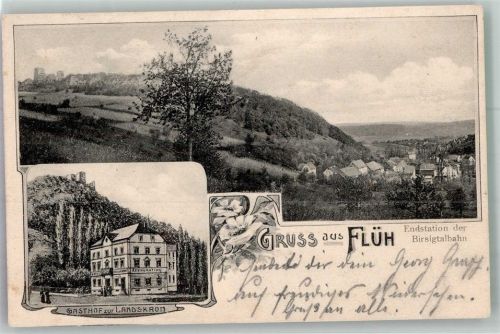 4112 Flüh 1906 Foto AK Gasthaus zur Landskron