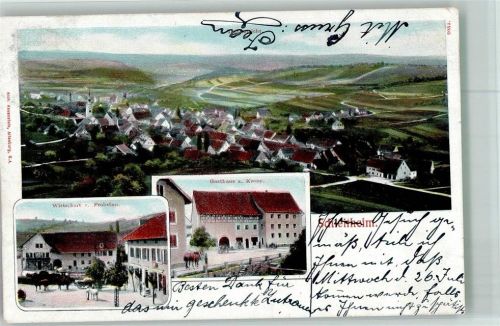 8226 Schleitheim 1905 Foto AK Gasthaus zum Frohsinn Gasthaus zur Krone