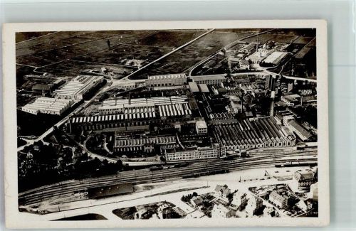 8000 Oerlikon Foto AK Fliegeraufnahme Fabrik Eisenbahn