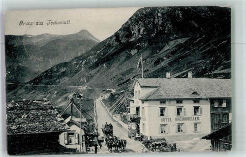 6487 Göschenen 1907 Foto AK Postkutsche Hotel Rheinquellen