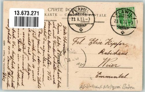 9230 Flawil 1909 Foto AK Gasthaus Metzgerei Bären Gupfengasse Degersheimerstrasse Badstrasse