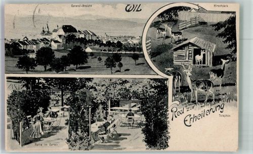 9500 Wil SG 1918 Foto AK Hirschpark Gasthaus