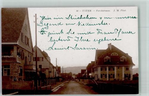 8610 Uster 1915 Foto AK Forschstrasse