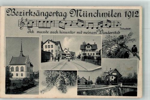 9542 Münchwilen TG Foto AK Bezirkssängertag 1912
