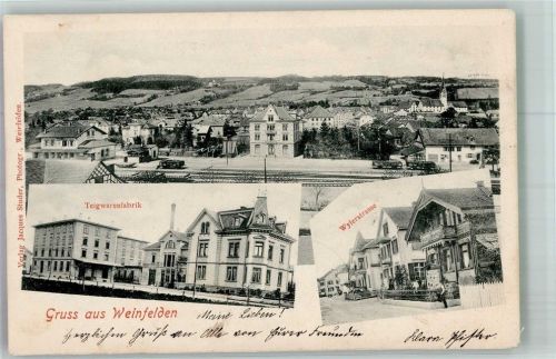 8570 Weinfelden 1901 Foto AK Teigwaren- Fabrik Wylerstrasse Bahnhof