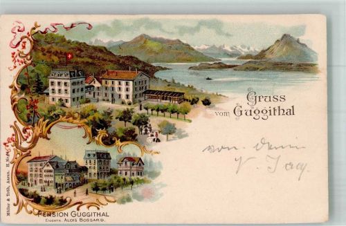 6300 Zug Zugo 1899 Lithographie Pension Guggitahl