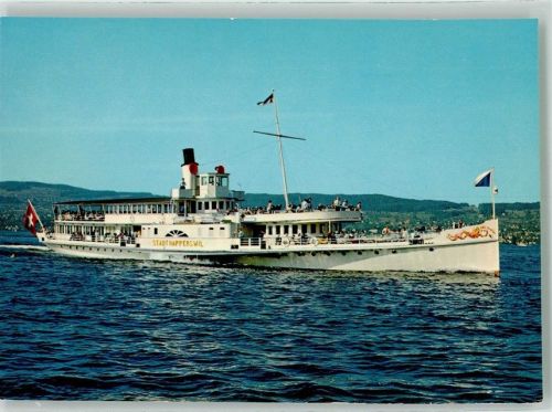 Raddampfer Stadt Rapperswil auf dem Zürichsee Binnenschiff Foto AK