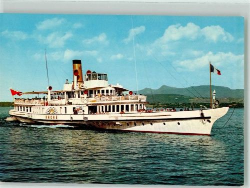 Raddampfer Le Rhone auf dem Genfersee Binnenschiff Foto AK