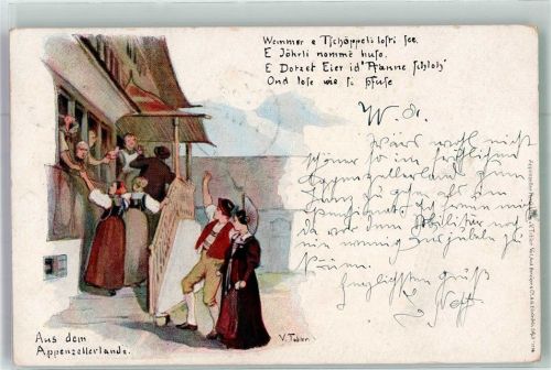 1899 Künstlerkarte sign. Tobler V. Appenzeller Postkarten No. 135/6