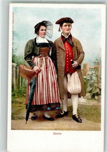 Zürich Paar in landestypischer Tracht Tracht Schweiz