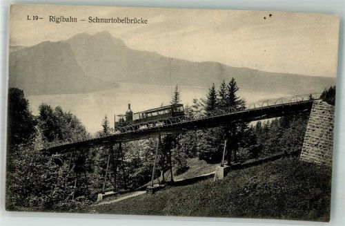 6410 Goldau Foto AK Zahnradbahn Schnurtobelbrücke Rigibahn