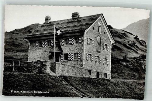 Andermatt Soldatenheim Militär Schweiz Foto AK