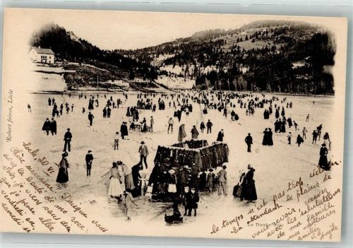 Saut du Doubs Gebrauchsspuren Winter Eislauf Bahnpost Zug 165