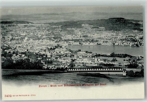 8000 Zürich Foto AK Blick vom Schützenhaus auf Stadt