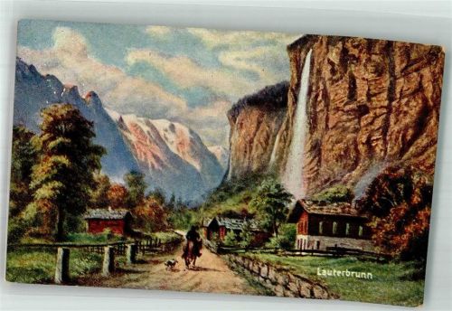 3822 Lauterbrunnen Lithographie / Künstlerkarte