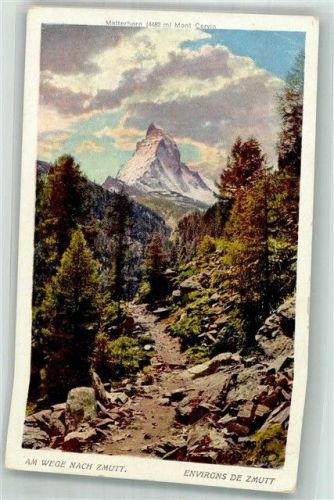 3920 Zermatt Foto AK Weg nach Zmutt Matterhorn