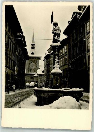 3000 Bern Berne Winter Denkmal Schützenbrunnen Markt- Gasse