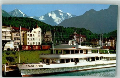 Interlaken Dampfschiff Stadt Bern Hafen Binnenschiff Foto AK