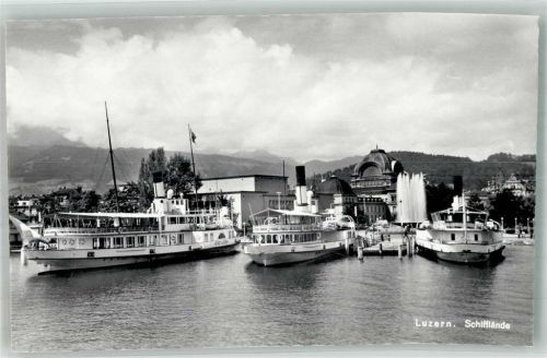 6000 Luzern Lucerne Foto AK Hafen Schifflände