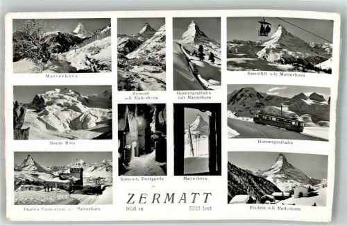 3920 Zermatt 1956 Winter Zahnradbahn Gornergratbahn Bahnhof Matterhorn