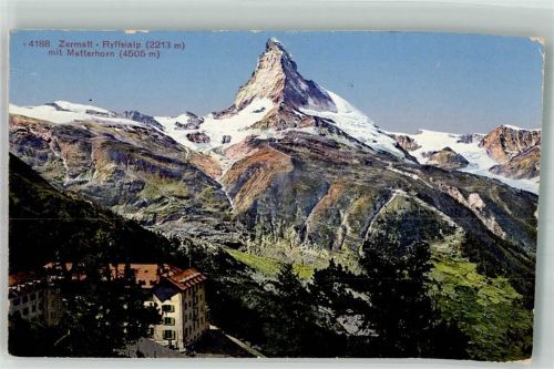 3920 Zermatt 1923 Foto AK Matterhorn Ryffelalp