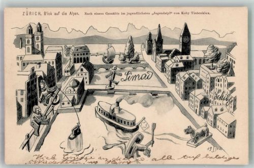 8000 Zürich 1904 - Nach einm Bild Jugendstyle von Koby Tintenklex