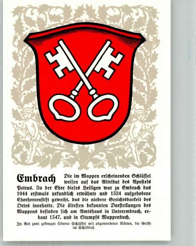 8424 Embrach Lithographie Wappen