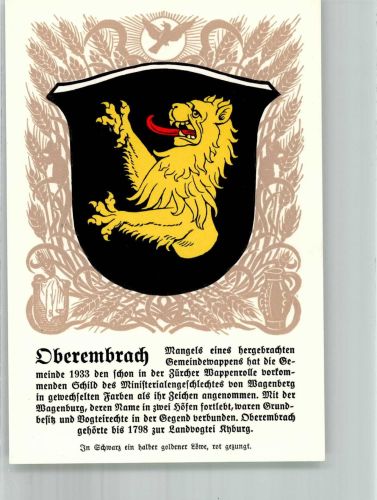 8425 Oberembrach Lithographie Wappen
