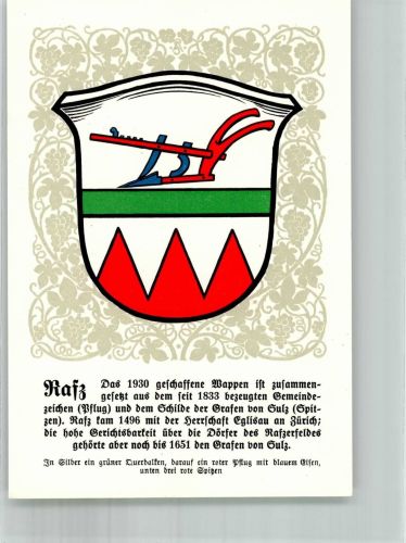 8197 Rafz Lithographie Wappen