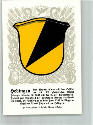 8908 Hedingen Lithographie Wappen