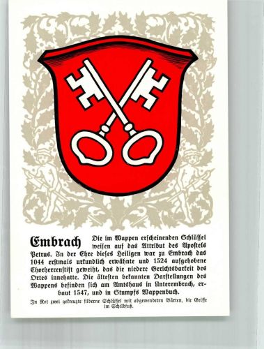 8424 Embrach Lithographie Wappen